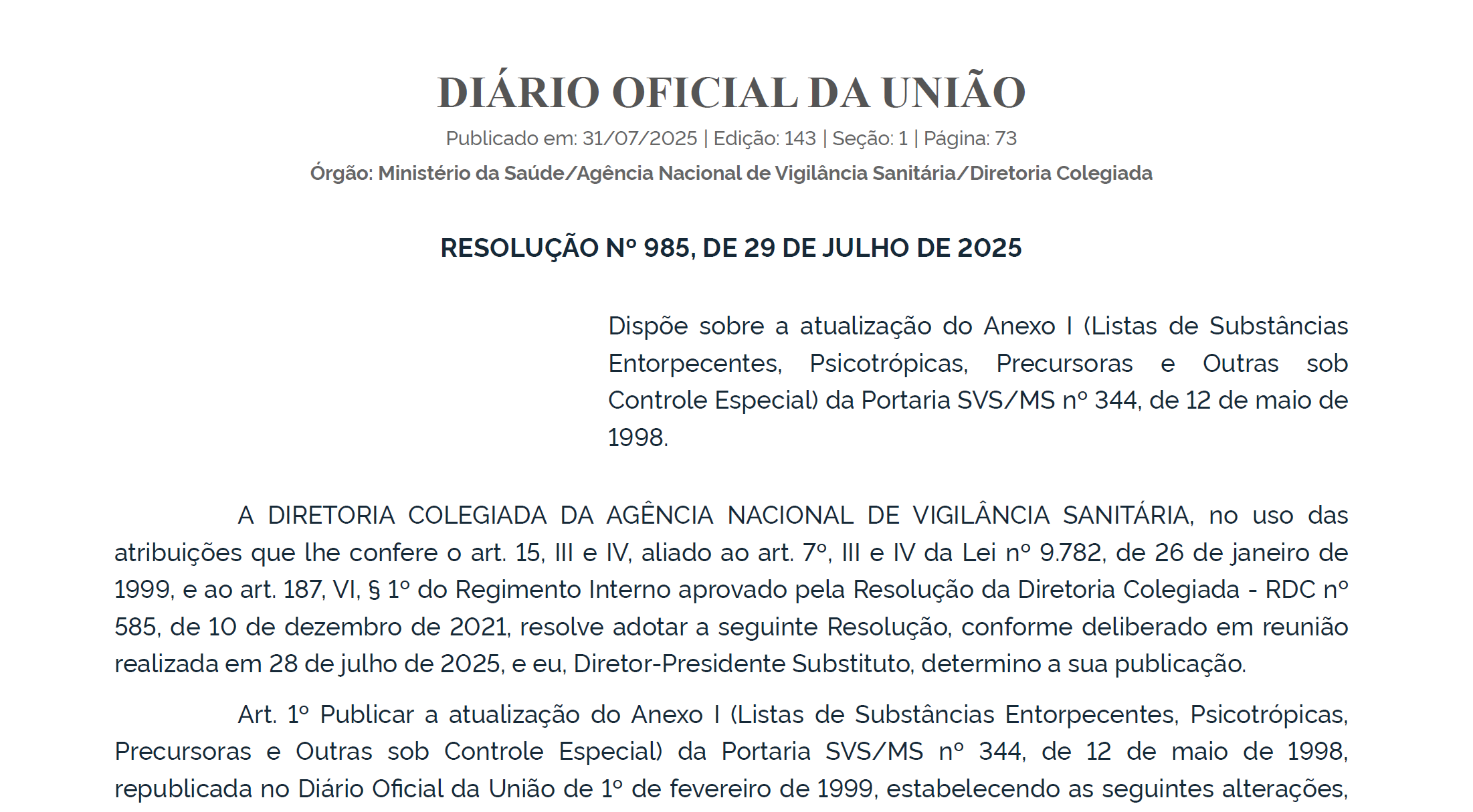 Nova resolução da Anvisa muda regras para cannabis medicinal no Brasil 